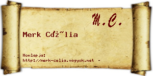 Merk Célia névjegykártya